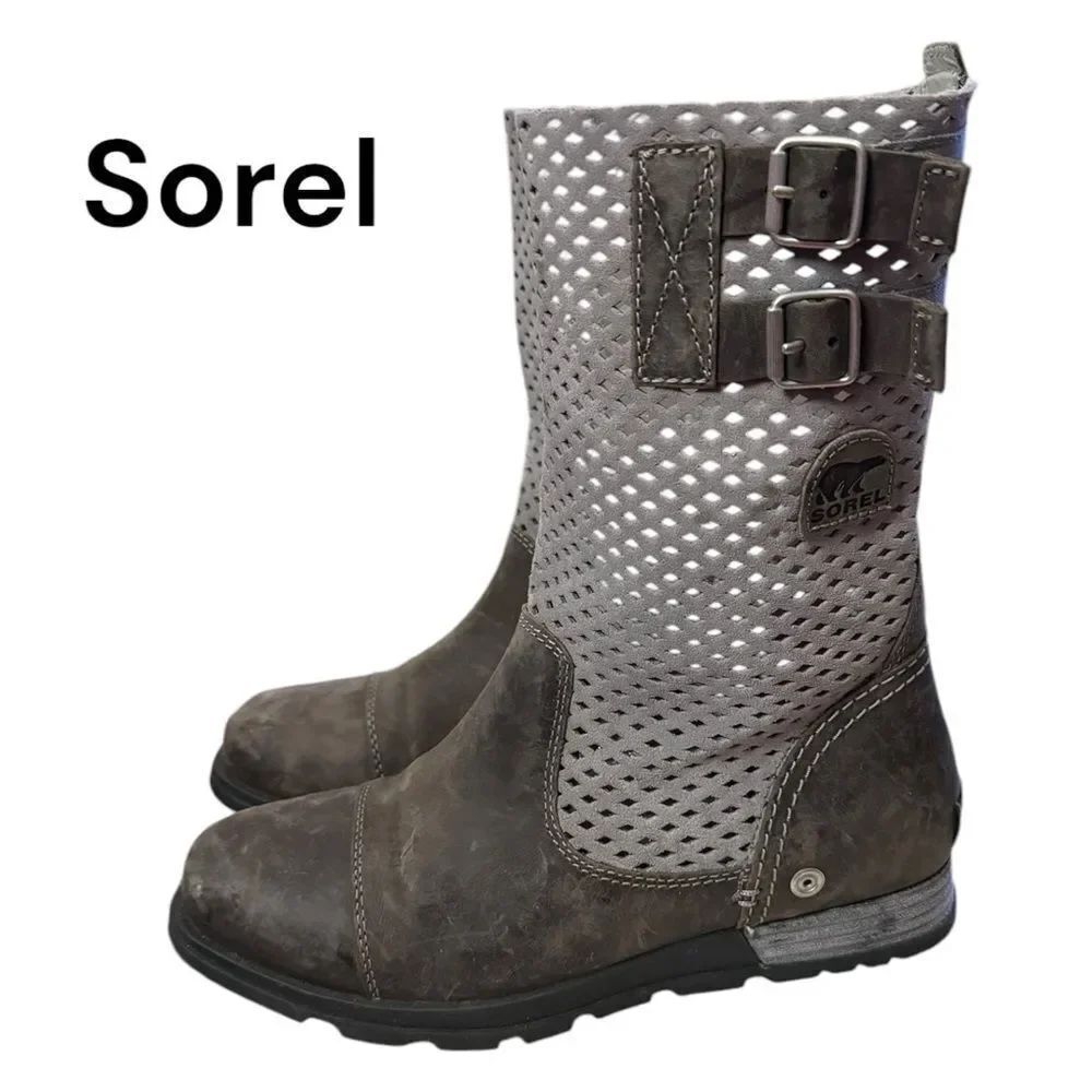 SOREL Major Women's Leather Perforated Pull-on Boots 8